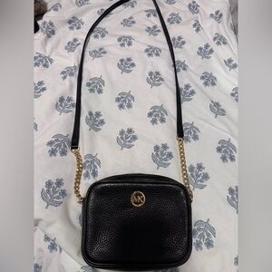 Michael Kors Black Crossbody Bag with Gold Chain